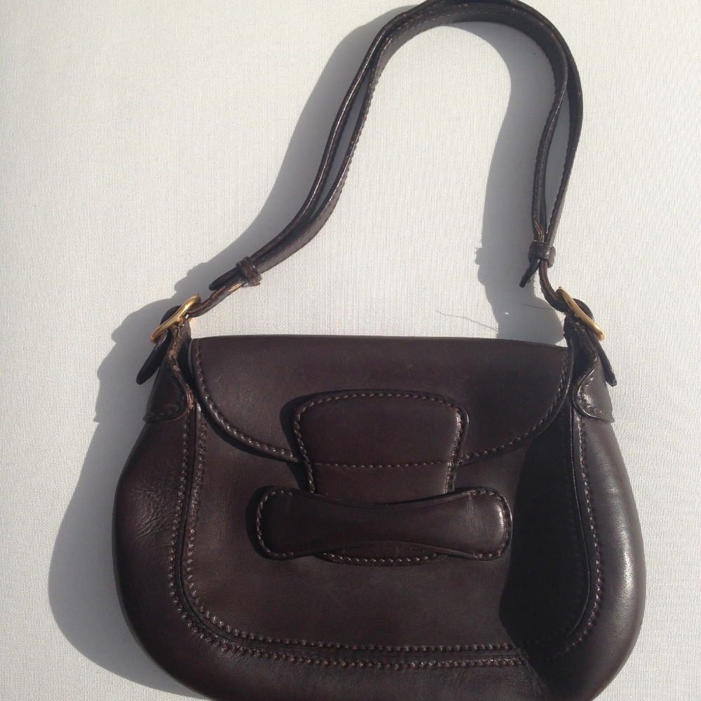 Vintage Gucci Tobacco Brown Leather Handbag